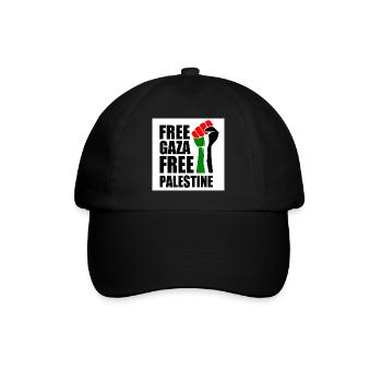 Free gaza Free palestine - Baseballkappe - Schwarz/Schwarz - Vorne