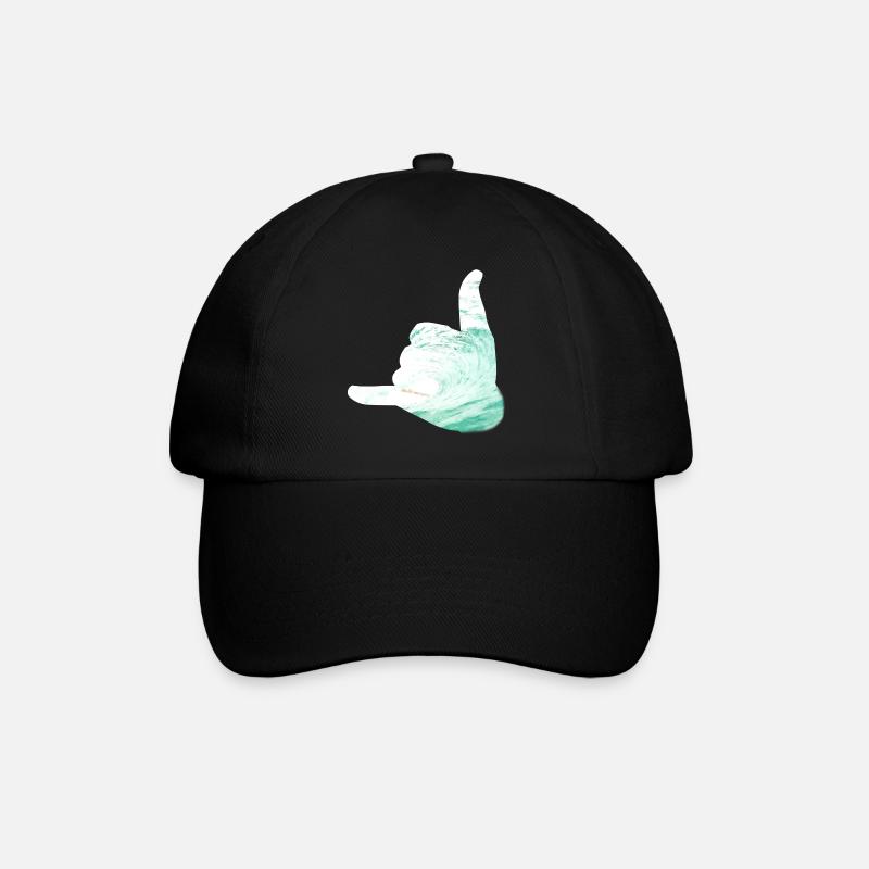 Hallo Surfer Shaka - Baseballkappe - Schwarz/Schwarz