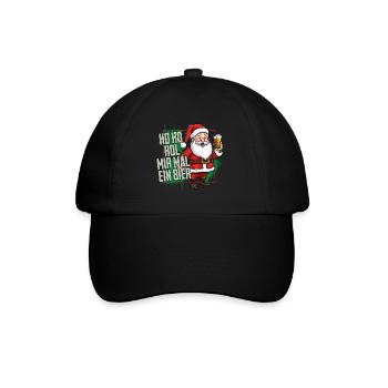 Santa Claus Ho Ho Get Me A Beer Funny - Baseball Cap - black/black - Front