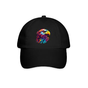 Colorful Eagle Bald Eagle Splash of Color - Baseball Cap - black/black - Front