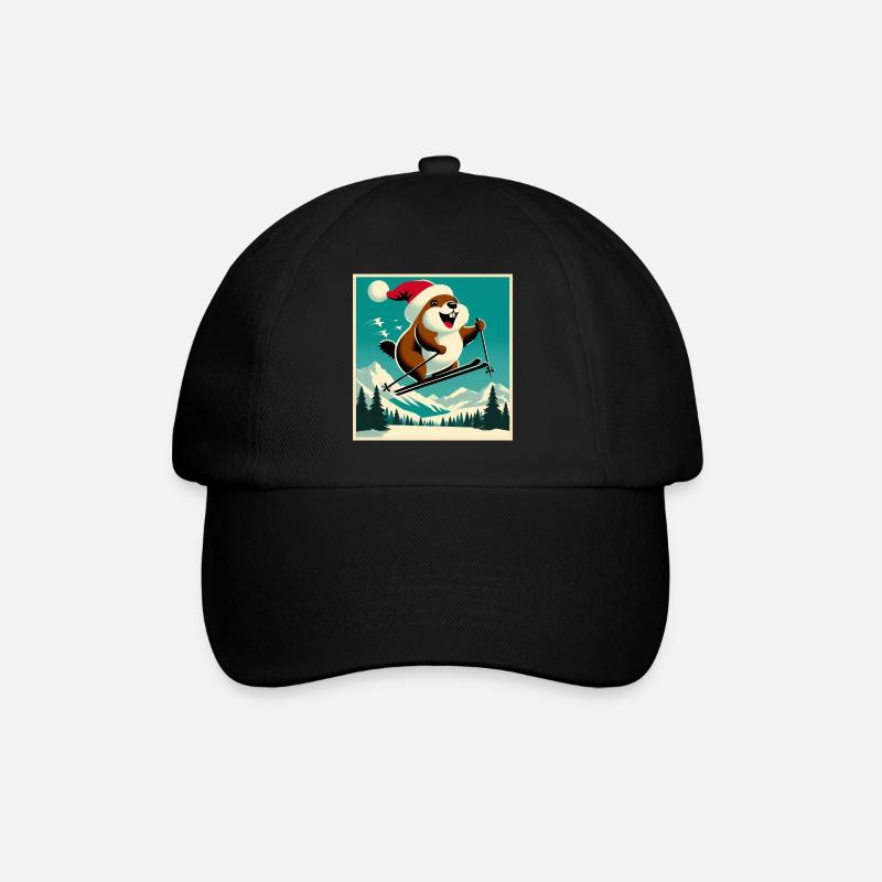 Marmotte Ski Affiche Vintage - Casquette classique - noir/noir
