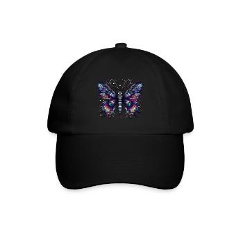 Papillon effrayant avec crâne - Casquette classique - noir/noir - Devant