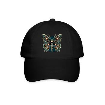 Papillon effrayant avec crâne - Casquette classique - noir/noir - Devant