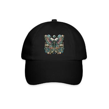 Papillon effrayant avec crâne - Casquette classique - noir/noir - Devant