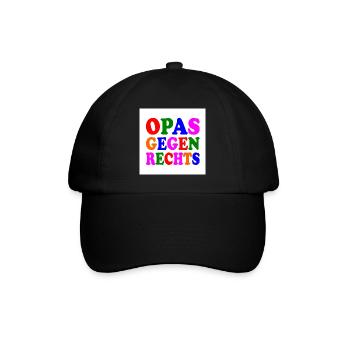 Opas gegen rechts - Baseballkappe - Schwarz/Schwarz - Vorne