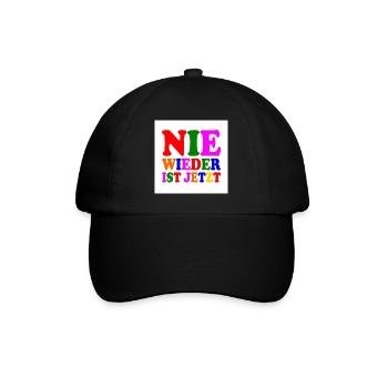 Nie wieder ist jetzt - Baseballkappe - Schwarz/Schwarz - Vorne