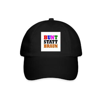 Bunt statt braun - Baseballkappe - Schwarz/Schwarz - Vorne