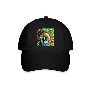 Paon Pop Art - Casquette classique - noir/noir - Devant