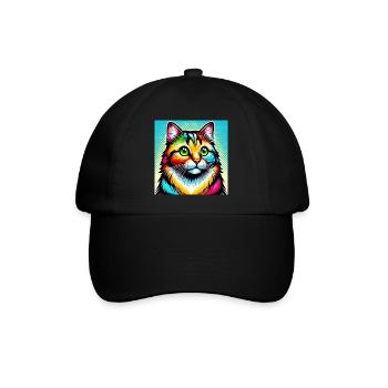 Chat Pop Art - Casquette classique - noir/noir - Devant