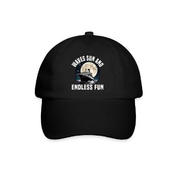 Waves Sun And Endless Fun Cruise Ship Vacation - Baseball Cap - black/black - Front