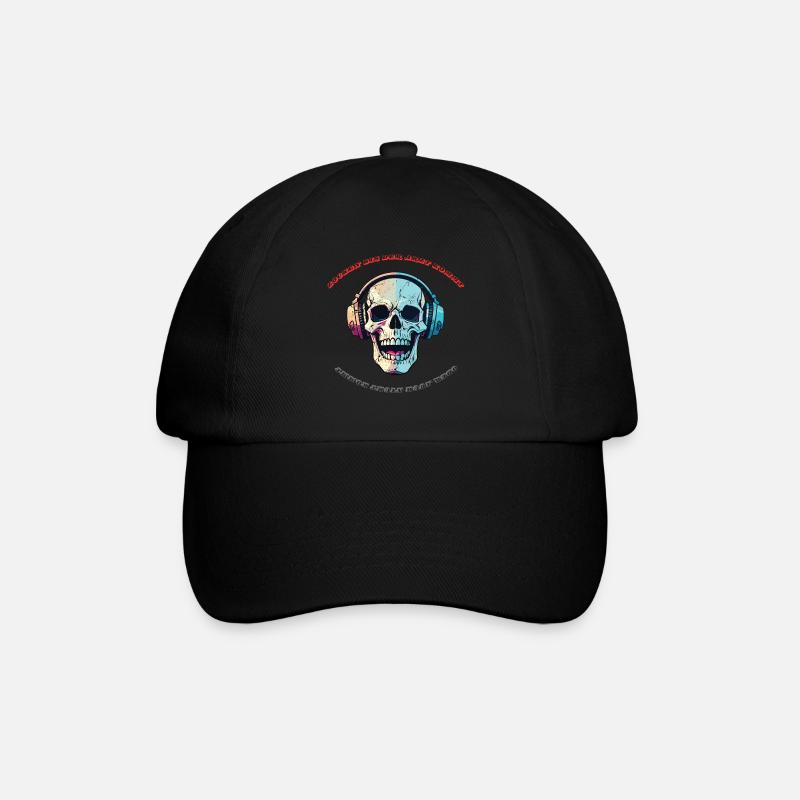 Kopfhörer Schädelfarben – bunte Streetwear - Baseballkappe - Schwarz/Schwarz