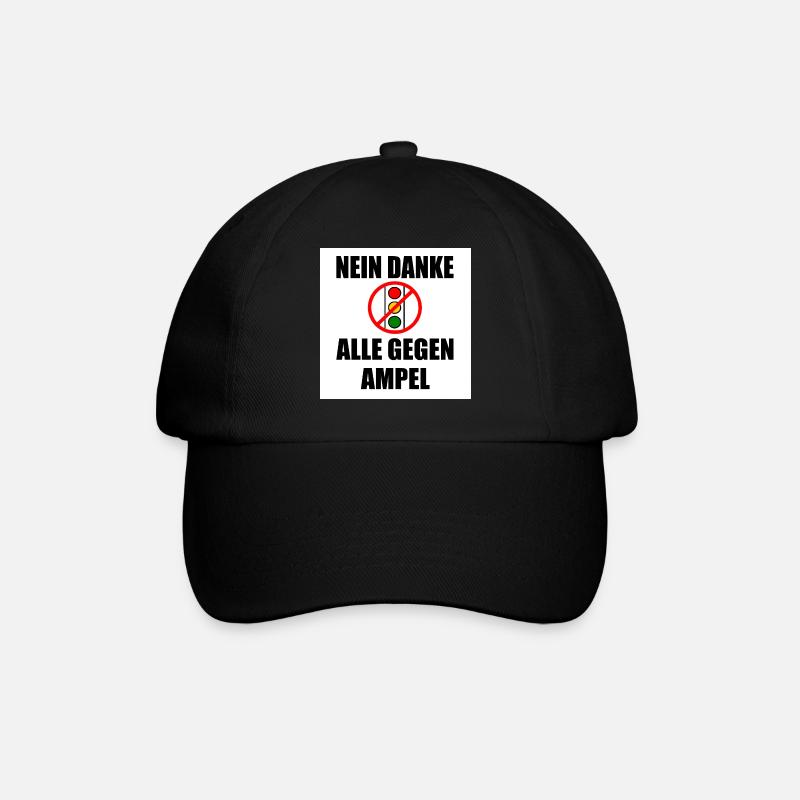 Nein danke ampel - Baseballkappe - Schwarz/Schwarz