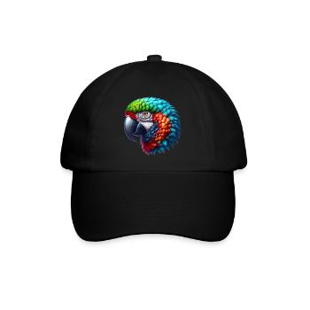 Papagei - Baseballkappe - Schwarz/Schwarz - Vorne
