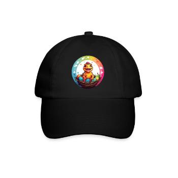 Dinobaby petit dinosaure dans le panier de Pâques - Casquette classique - noir/noir - Devant