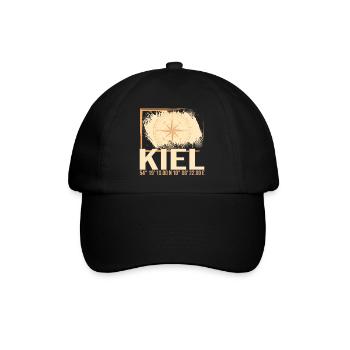 Kiel Koordinaten - Baseballkappe - Schwarz/Schwarz - Vorne