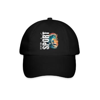 Eins mit dem Sport - Surfen - Baseballkappe - Schwarz/Schwarz - Vorne