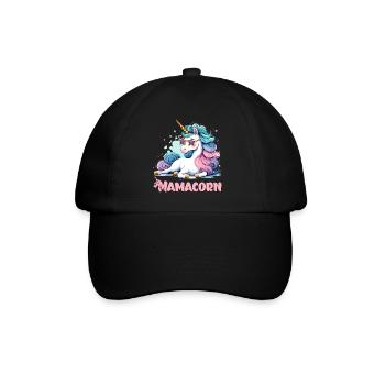 Mamacorn: Magisch & Einzigartig - Baseballkappe - Schwarz/Schwarz - Vorne