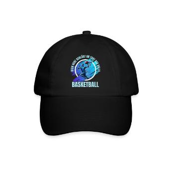 Basketball: Mein Herz schlägt im Takt des Balls - Baseballkappe - Schwarz/Schwarz - Vorne