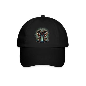 motif serpent Cobra dynamique et coloré - Casquette classique - noir/noir - Devant