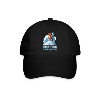 Bergsteigen ist mein Lebenselixier - Baseballkappe - Schwarz/Schwarz - Vorne