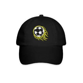 Soccer Flame Fire Symbol - Baseball Cap - black/black - Front