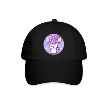 Cat Birthday Baby - Baseball Cap - black/black - Front