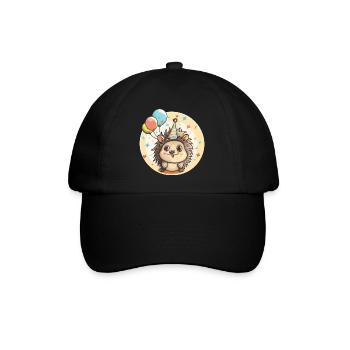 Hedgehog Birthday Baby - Baseball Cap - black/black - Front