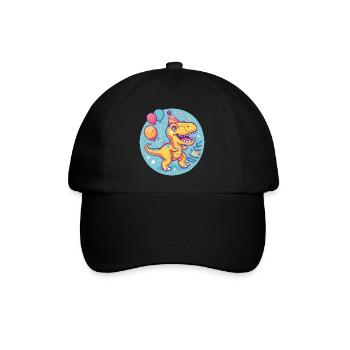 dinosaure t-rex anniversaire bébé - Casquette classique - noir/noir - Devant
