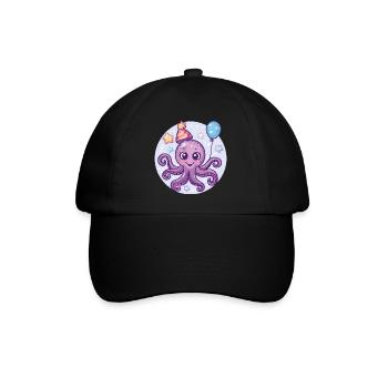 Octopus Birthday Baby - Baseball Cap - black/black - Front