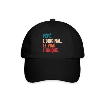 Opa Das Original Das Echte Das Einzigartige Geschenk - Baseballkappe - Schwarz/Schwarz - Vorne