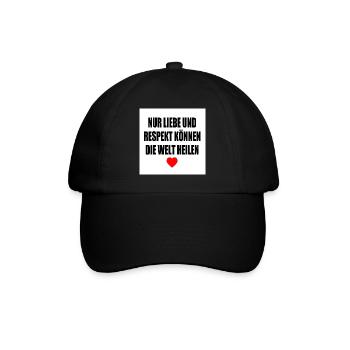 Only love and respect can heal the world - Baseball Cap - black/black - Front