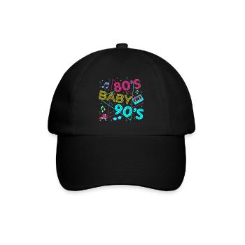 Vintage 90er Jahre Technologie Alte Gadgets TShirt - Baseballkappe - Schwarz/Schwarz - Vorne
