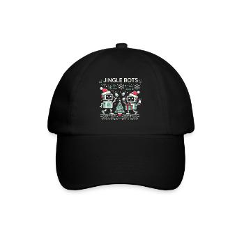 Jingle Bots - Christmas Robots with Binary Code - Baseball Cap - black/black - Front