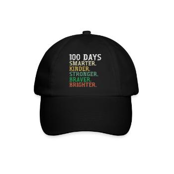 100 Days of School Smarter - 100th Days Of School - Baseball Cap - black/black - Front