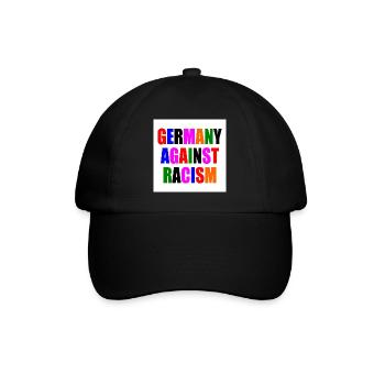 Germany against racism - Baseballkappe - Schwarz/Schwarz - Vorne