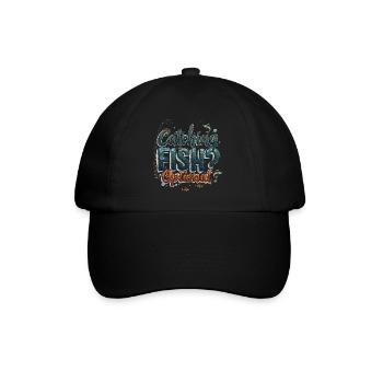 Catching Fish? Optional! Fisherman Fishing Shirt - Baseball Cap - black/black - Front