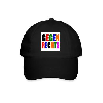 Gegen rechts - Baseballkappe - Schwarz/Schwarz - Vorne