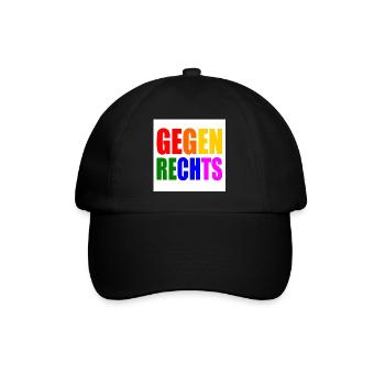 Gegen rechts - Baseballkappe - Schwarz/Schwarz - Vorne