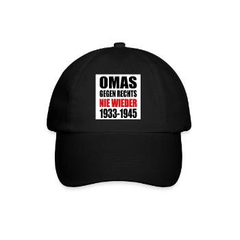 Omas gegen rechts - Baseballkappe - Schwarz/Schwarz - Vorne