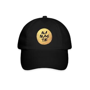 Yoga Kreis Namaste Handschrift Gold Luxus Indien - Baseballkappe - Schwarz/Schwarz - Vorne