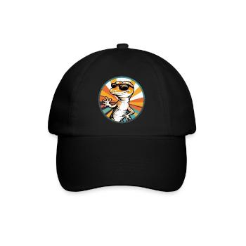 Lizard Comic Cool - Baseball Cap - black/black - Front
