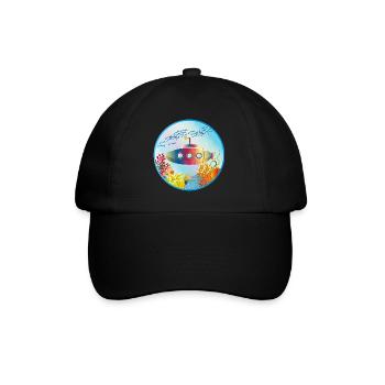 Colorful submarine in tropical coral reef - Baseball Cap - black/black - Front
