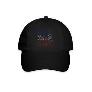 Graffiti Art Collage Print (Parisian Bubble Style - Baseball Cap - black/black - Front
