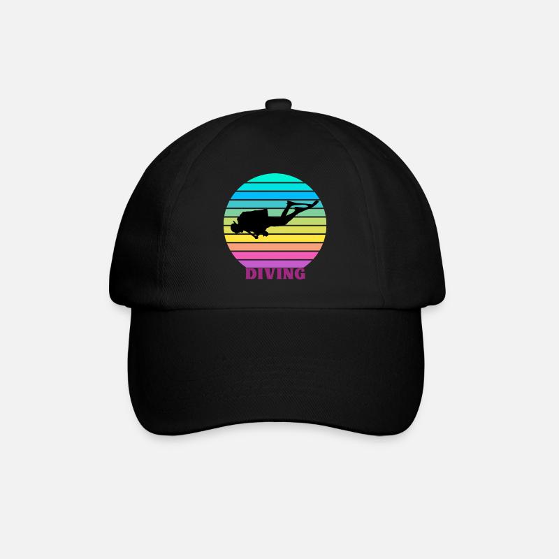 Diving Retro - Baseball Cap - black/black