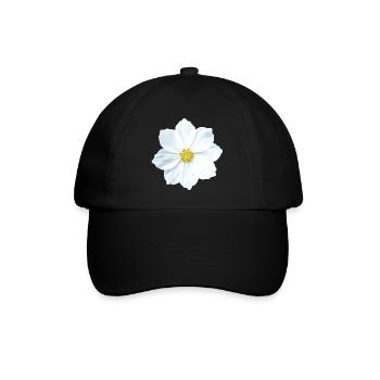 Blume - Baseballkappe - Schwarz/Schwarz - Vorne