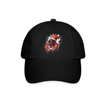 Lobster Crab Christmas Funny - Baseball Cap - black/black - Front