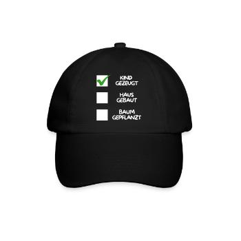 Enfant conçu (maison construite, arbre planté) blanc - Casquette classique - noir/noir - Devant