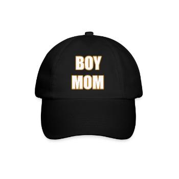 Boy Mom Proud Mother of Sons Statement Shirt - Baseballkappe - Schwarz/Schwarz - Vorne
