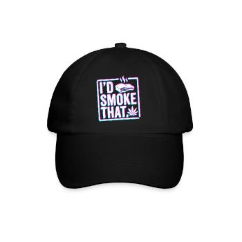 FUMÉE DE BARBECUE glitch, chemise à capuche drôle de barbecue, tasse - Casquette classique - noir/noir - Devant