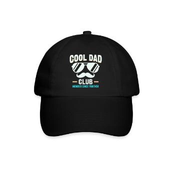 Cool Dad Club, Lustiges Vatertag Papa Hoodie - Baseballkappe - Schwarz/Schwarz - Vorne